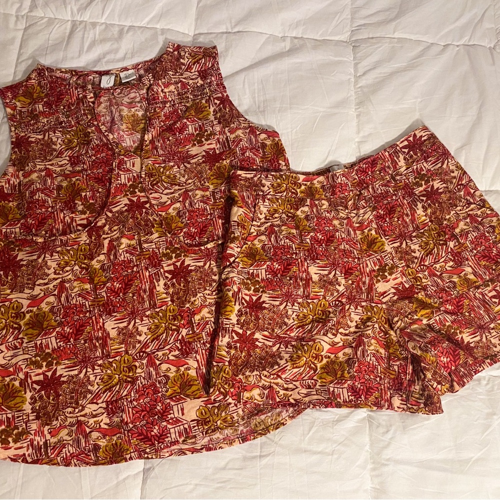 Joie Linen blend 2pc top and shorts sz S
